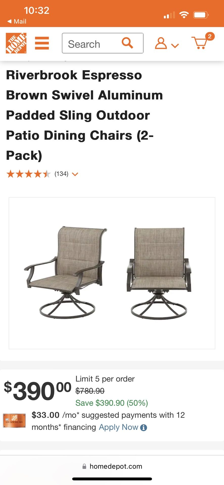 Hampton Bay Riverbrook Swivel Chairs (4)