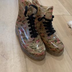 Never Worn!!! Floral Combat Boots