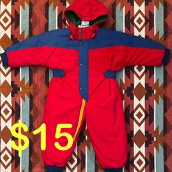 VTG Hanna Andersson 1 Piece Snowsuit Kids/Toddler Size95-3T/4T Made in HongKong