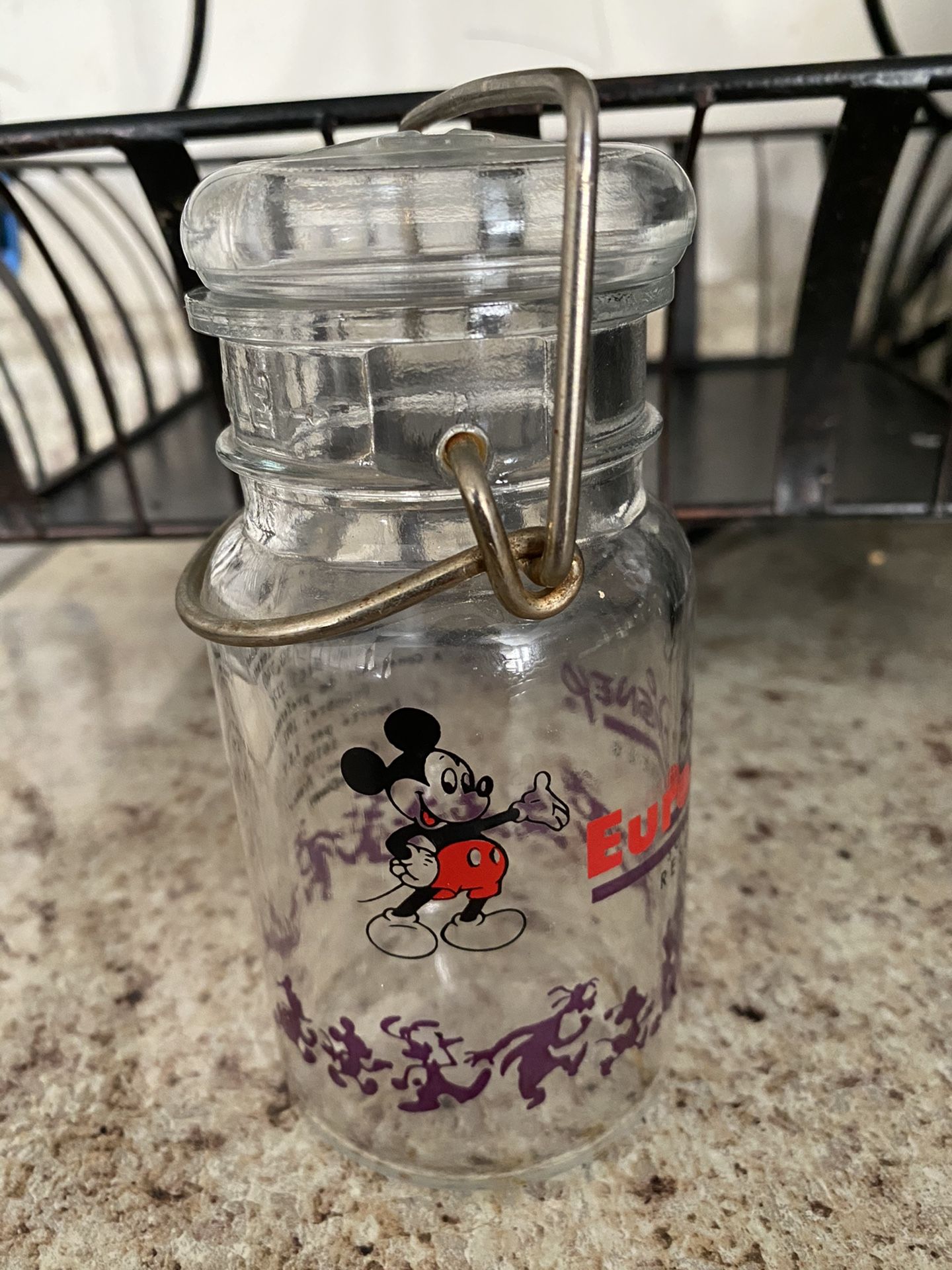 1992 Disney France jelly beans jar vintage Europe Disney 5”