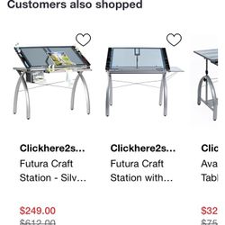Amazon Craft Station Glass Desk