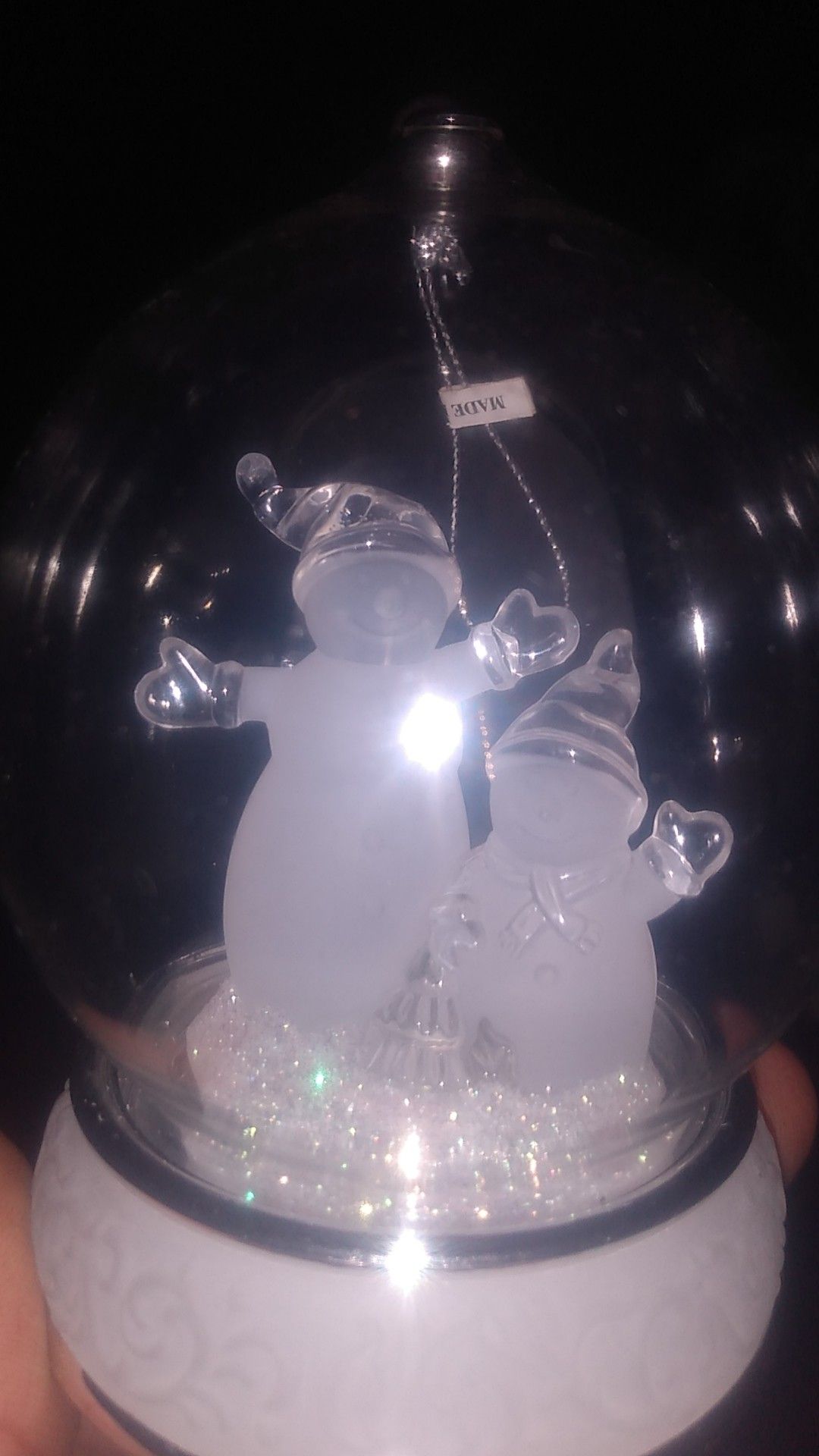 Glass Snowman Ornament