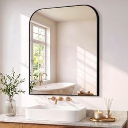 Black Framed Bathroom Vanity Mirror 36" x 30" – New in Box