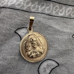 14k Gold Two Side Pendant 