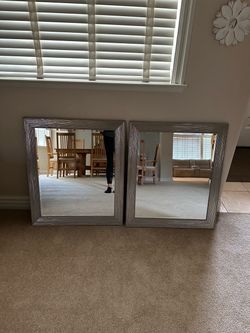 Set of 1 large silverwood mirrors 28” T x 24” W