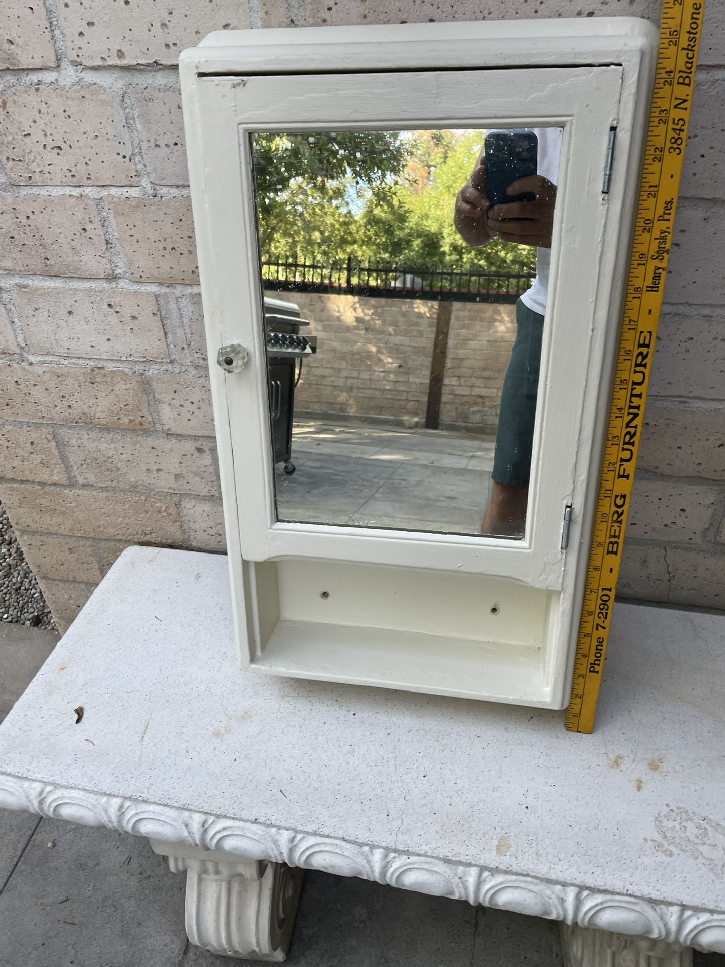 Medicine Cabinet 1920s Antique Vintage Wood Storage 