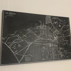 Map Of Los Angeles Canvas Wall Art