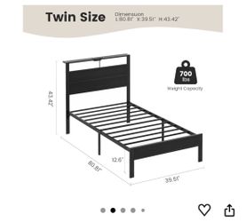 Twin bed frame with led lights