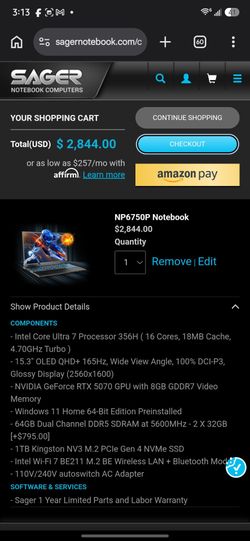 Sager NP6750P Gaming Laptop -  BNIB