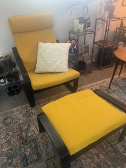 Poang IKEA armchair with ottoman yellow/black