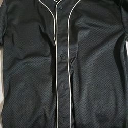 Solid Black Mesh Jersey 