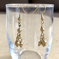 ⚜️ Pretty, handmade gold tone charm earrings reworked from a vintage necklace