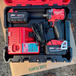 Milwaukee M18 FUEL 18V 1/2 in.Compact Impact Wrench With Friction Ring kit ,Resistant Batteries.