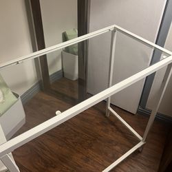 IKEA Laptop Desk, White/Glass 