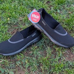 Skechers GOwalk Women’s 7 Black Slip On Walking Shoes Washable OrthoLite New