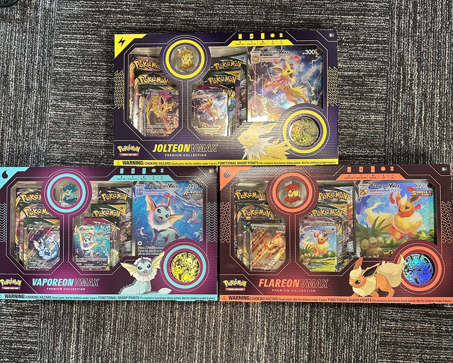 Vaporeon, Jolteon, Flareon VMAX Premium Collection Set