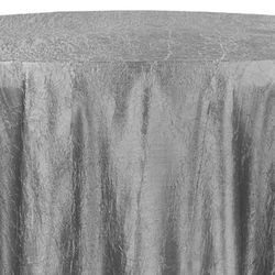 Crushed Taffeta Rectangular 90x1233 Tablecloth GRAY/ Silver 