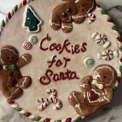 Vintage Home Interior Gingerbread Cookies For Santa Plate