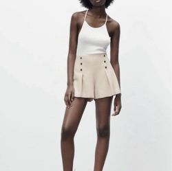 Zara Gold Button Shorts
