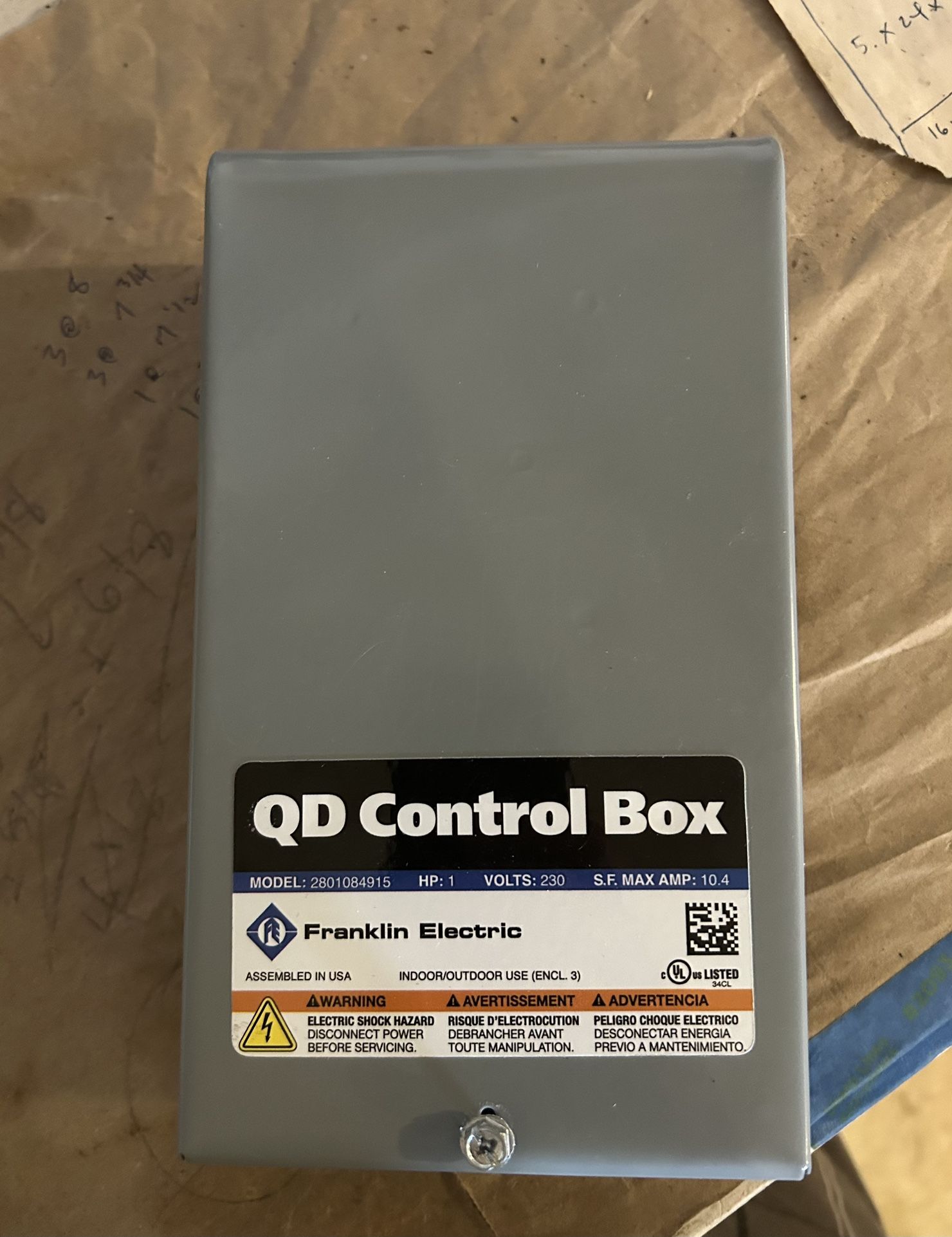 Well Pump Franklin Electric QD Control Box