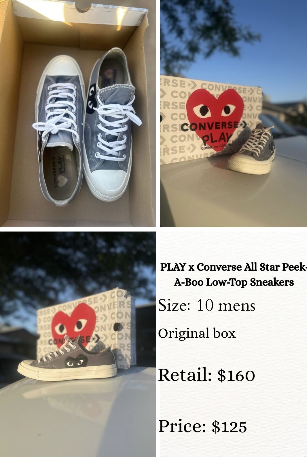 PLAY x Converse Men’s Chuck Taylor All Star Peek-A-Boo Low-Top Sneakers