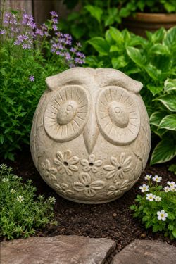 Vintage Owl Garden Lantern / Luminary – Large Ceramic Owl Decor
