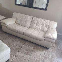 Italian Leather Couches And Loveseat With Ottoman