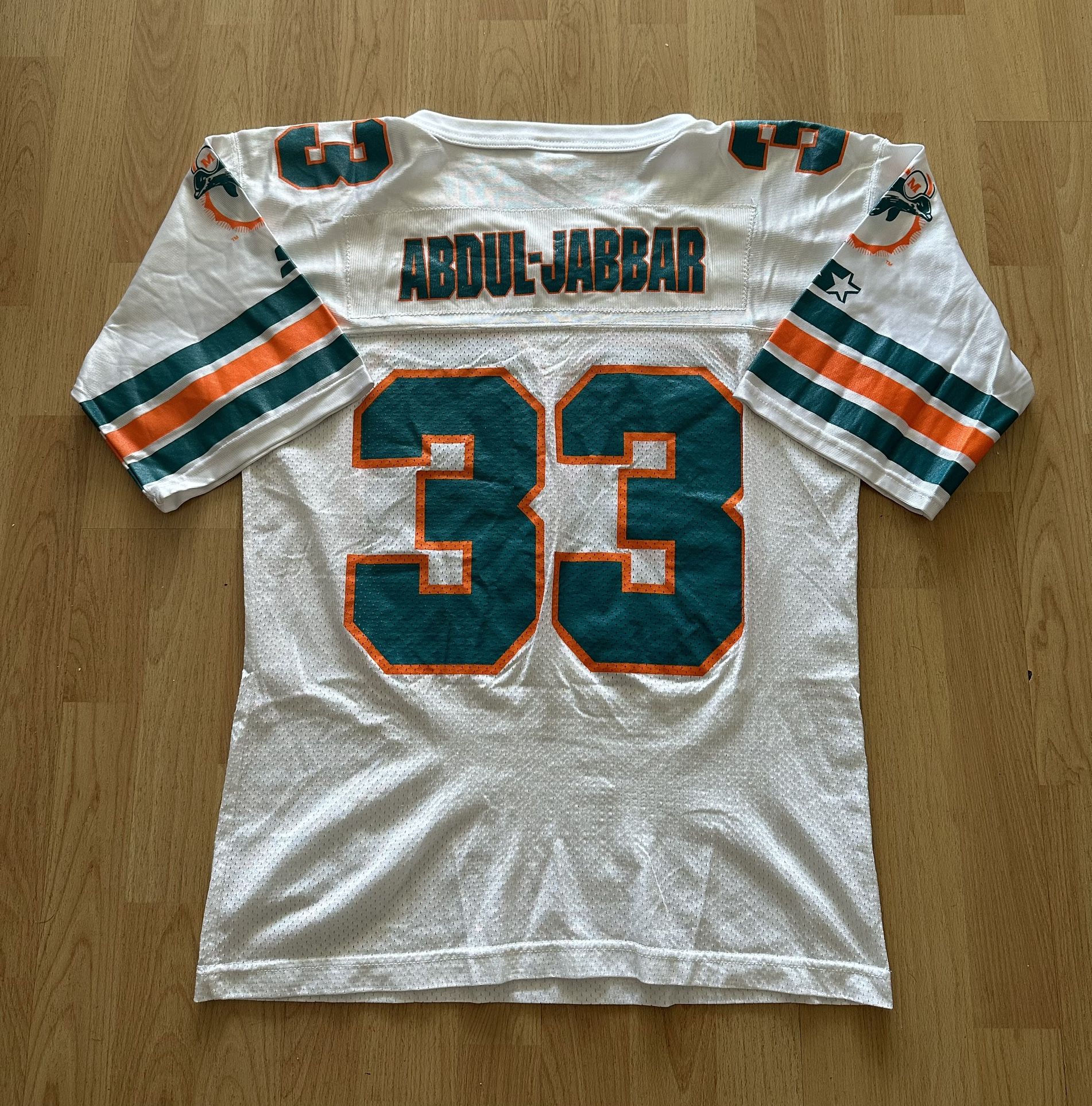 Vintage 90s Starter Kareem Abdul Jabbar Miami Dolphins Jersey 