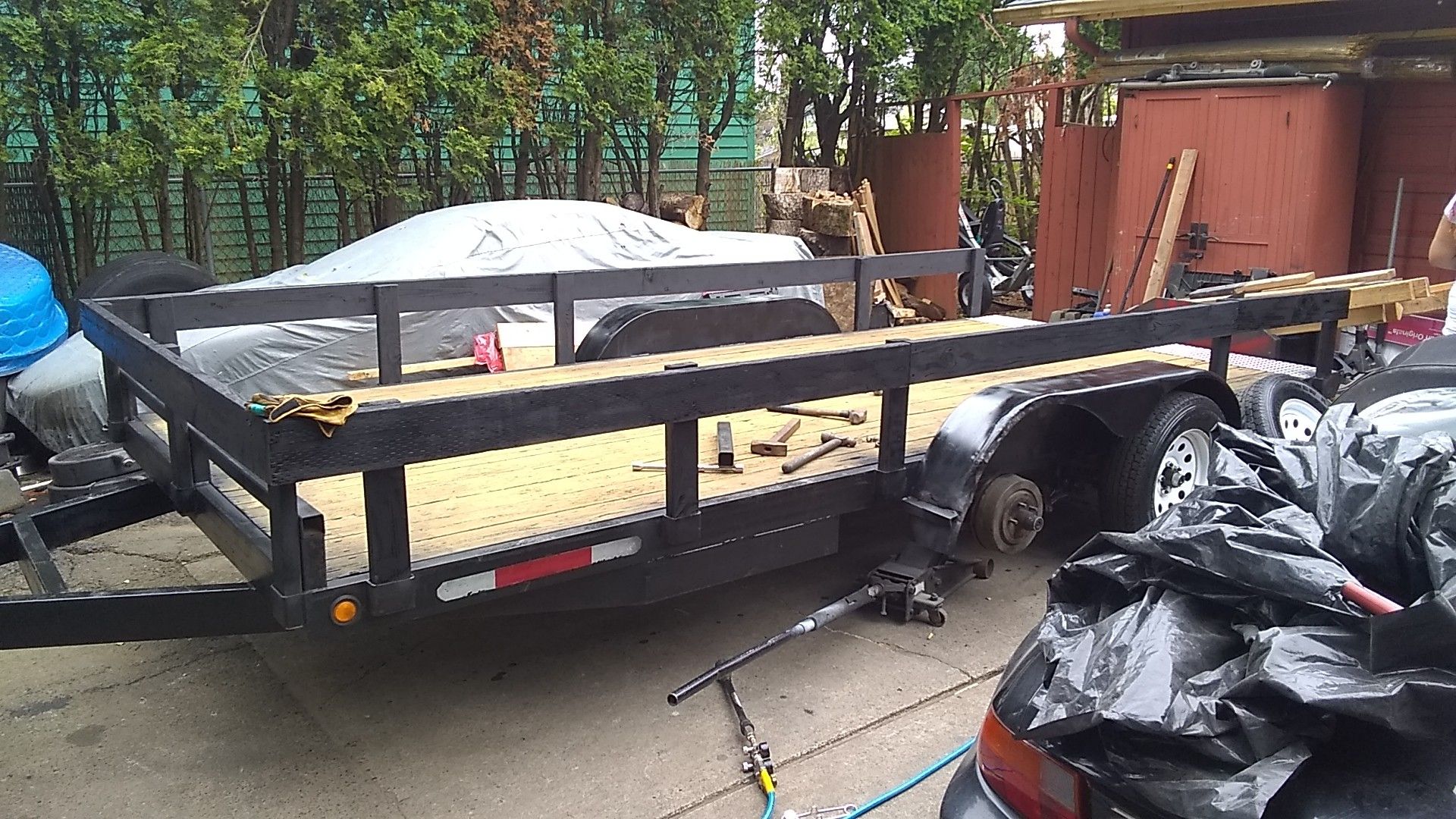 Flat bed car trailer