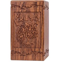 Tree of Life Wooden Urns for Human Ashes Adult Male & Female – Large 250 Cubic Inch Capacity