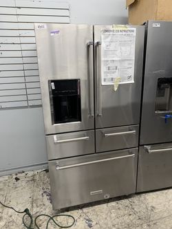 Kitchen aid 5 door fridge in stainless steel