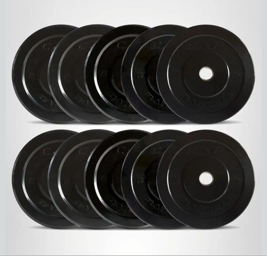 CAP Barbell 2-Inch Olympic Bumper Plate Weight Set