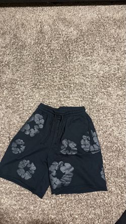 all black denim tear shorts