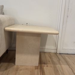 Beige Marble Side Table
