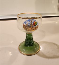 Vintage Hotel de Ville Bruxelles Belgium Souvenir Goblet
