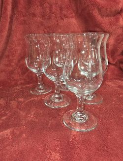 Libbey Glass Cordial/Wine Glasses Set of 6 - 7" Tulip Shape