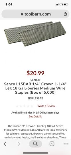 Senco Finish Crown staples