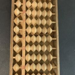 VTG Abacus Asian Wood 13 columns, 78 beads 1 + 5 Handmade Stamped