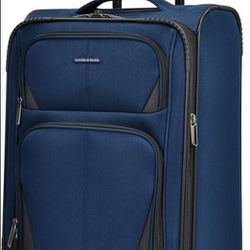 U.S. Traveler Aviron Bay Expandable Softside Luggage with Spinner Wheels, Navy, Carry-on 22-Inch Carry-on 22-Inch Navy