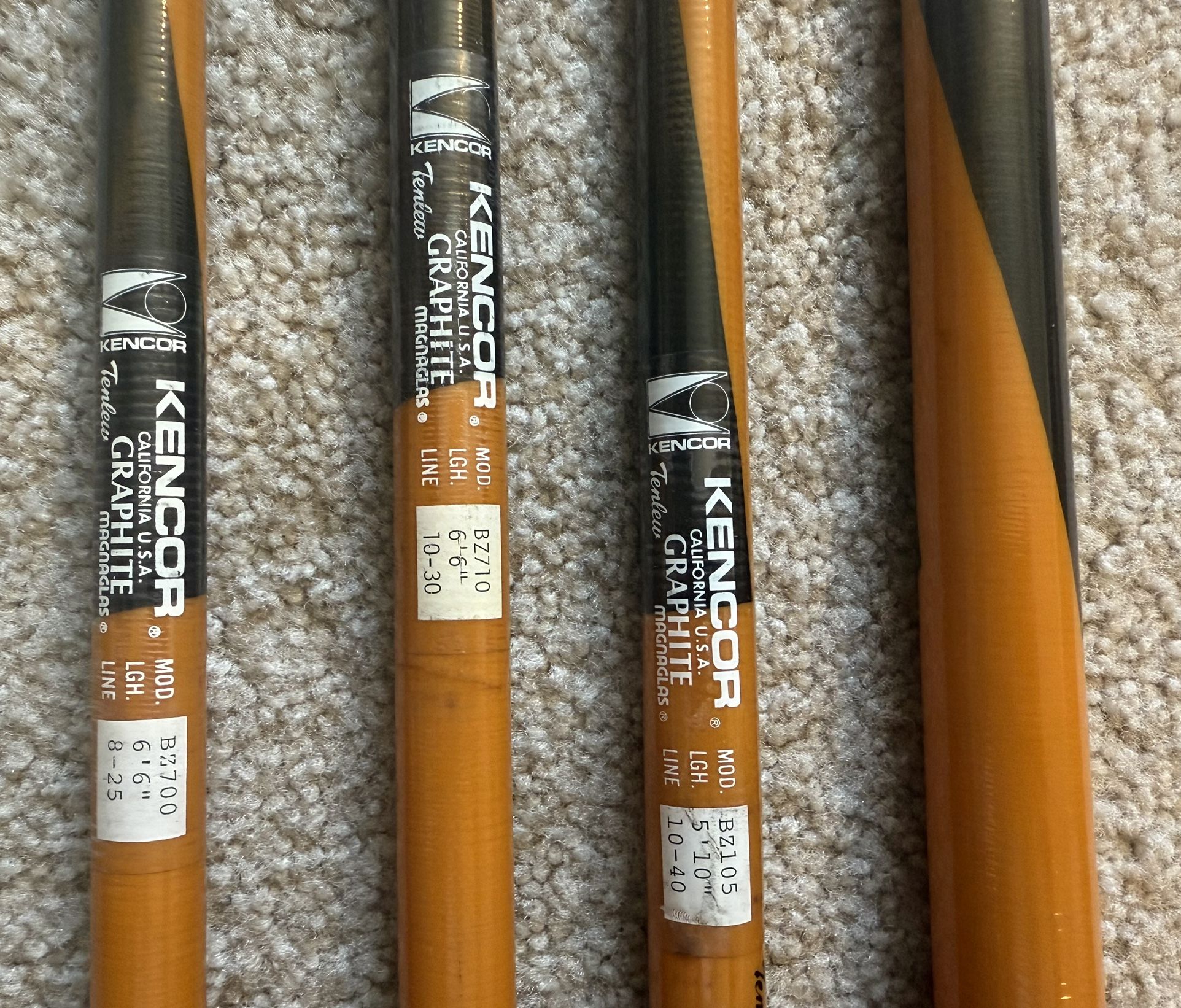 Kencor “Zebra” Orange Glass Fishing Rod “Blanks”