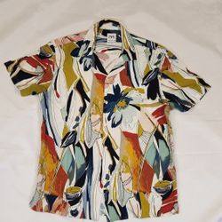 Zara Multicolor Abstract Print Men's Shirt Size L