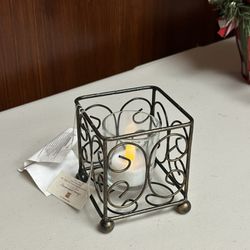 Home Interiors Metal square tea light holder