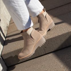 Dolce Vita Reya Huey Almond Suede Leather Ankle Boots 
