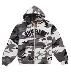 Supreme arc thermal lined zip up hoodie snow, camo medium
