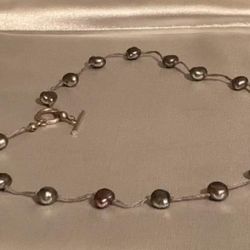AUTHENTIC PURPLE GENUINE PEACOCK PEARL NECKLACE JEWELRY