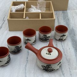 Japanese Tea Set – Kyusu Teapot + 5 Cups | Utsuwa-no-Yakata