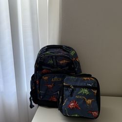 pottery barn kids dinosaur back pack 