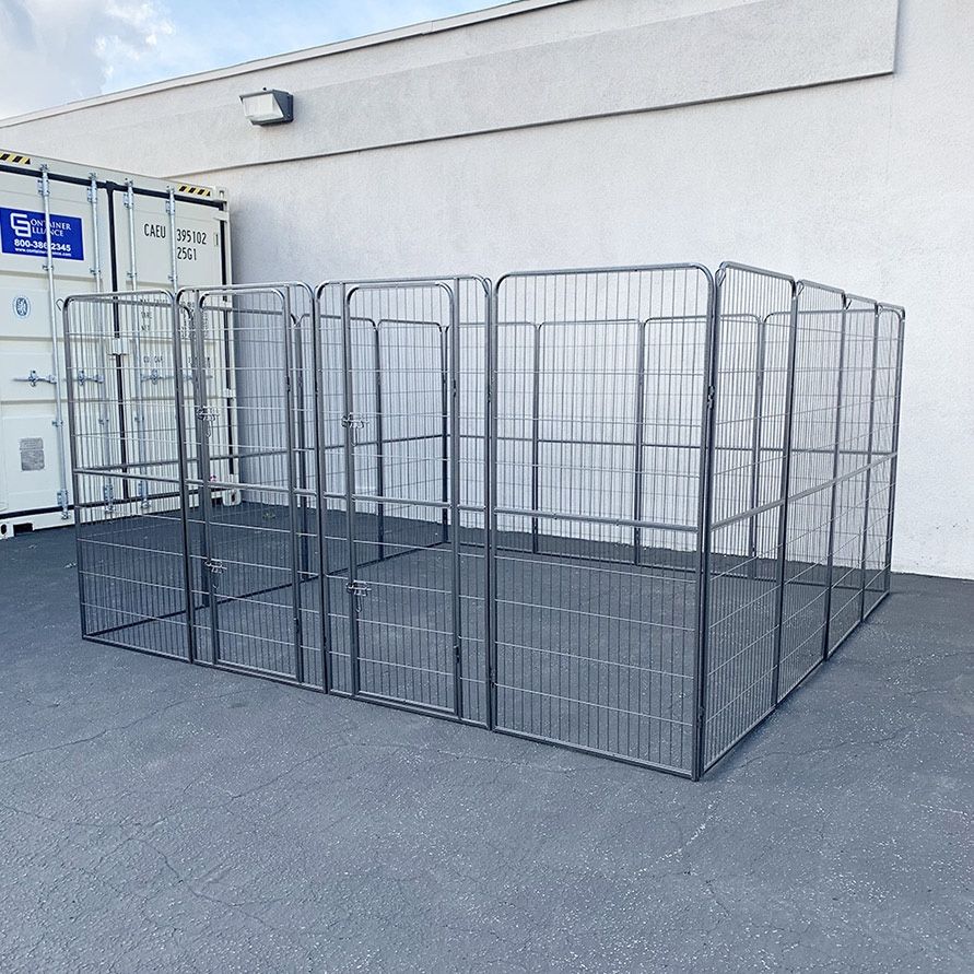 (New) $360 Heavy-Duty 10x10x5ft Large Dog Playpen with 16-Panels, Crate Kennel Exercise Gate