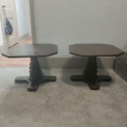 Pair of Octagonal Pedestal End Tables Ethan Allen