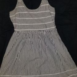 Chambray & white striped dress